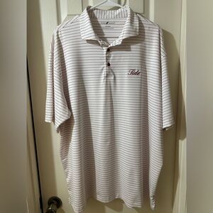 Alabama Crimson Tide Men's Striped Polo Shirt - White and Red